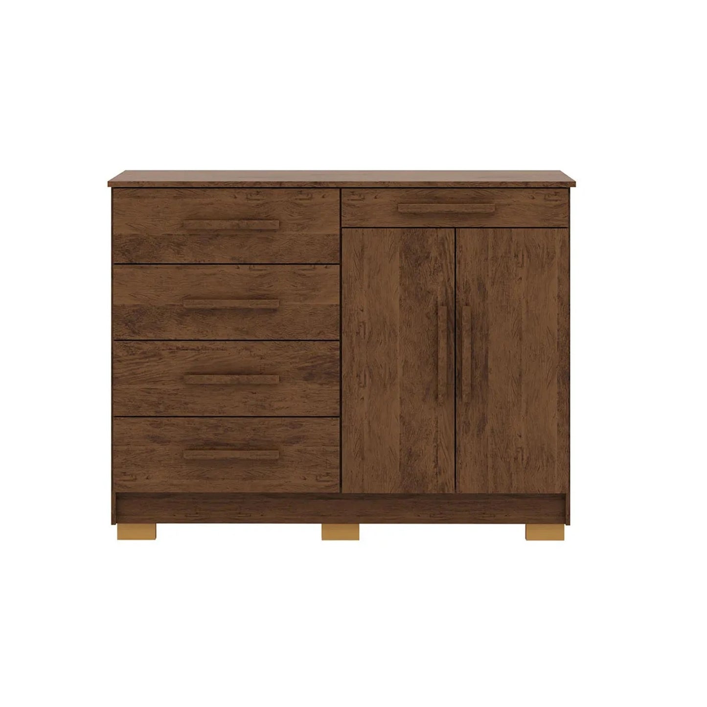 Cómoda 5 cajones y 2 puertas SIRIUS - COLOR:IMBUIA/RÚSTICO