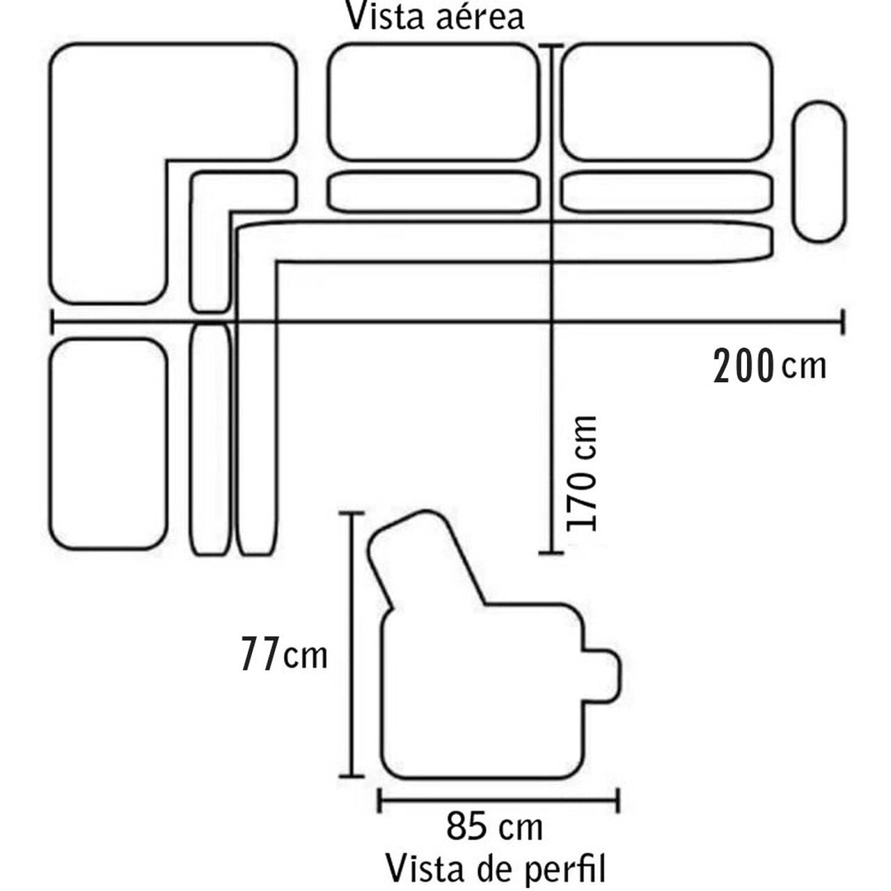 Sofá esquinero Canto - VERDE