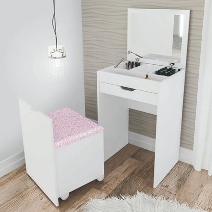 Tocador con banco Rosado/Blanco - PE-2007/408
