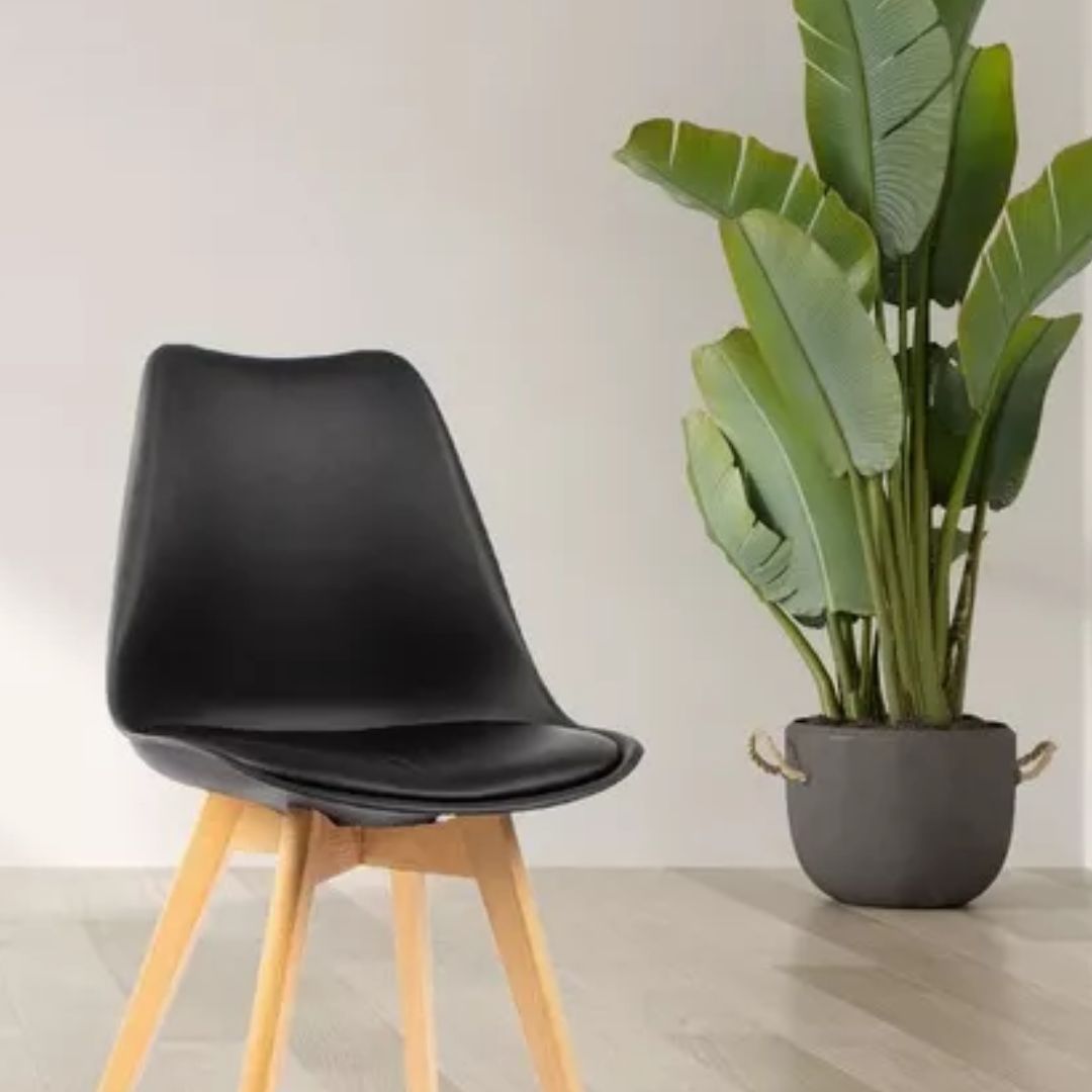 Silla Eames acolchonada - NEGRO