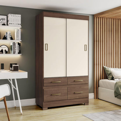 Ropero 2 puertas corredizas B25 - CASTAÑO FLEX