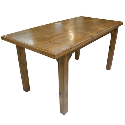 Mesa de comedor madera maciza grande - LUSTRADA