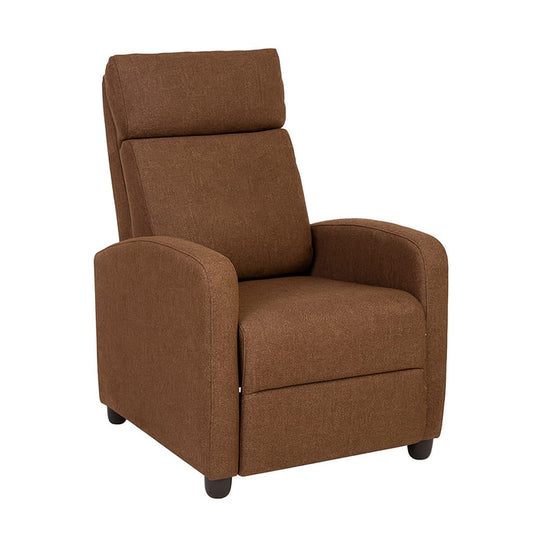 Poltrona reclinable en tela Prince - CHOCOLATE