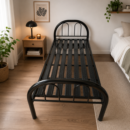 Cama 1 plaza de metal - NEGRO