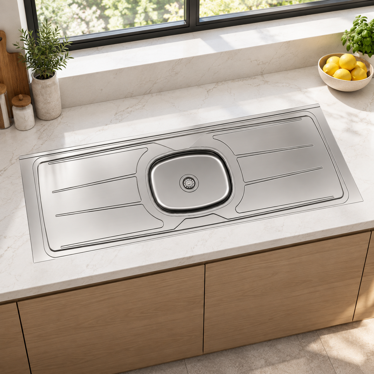 Mesada de cocina 160cm C/Pileta - CENTRO