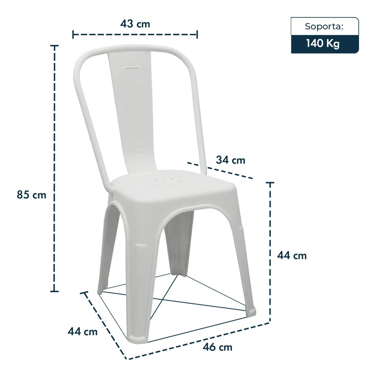 Silla Tolix plástica - NEGRO