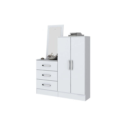 Ropero con cómoda y espejo B700 - BLANCO