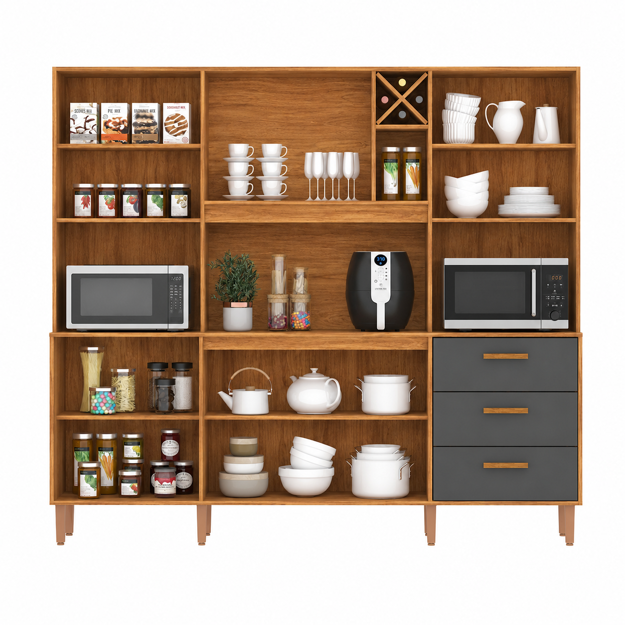 Kit de cocina en MDP Modena CM730 - Cinamomo/Grafito