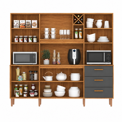 Kit de cocina en MDP Modena CM730 - Cinamomo/Grafito