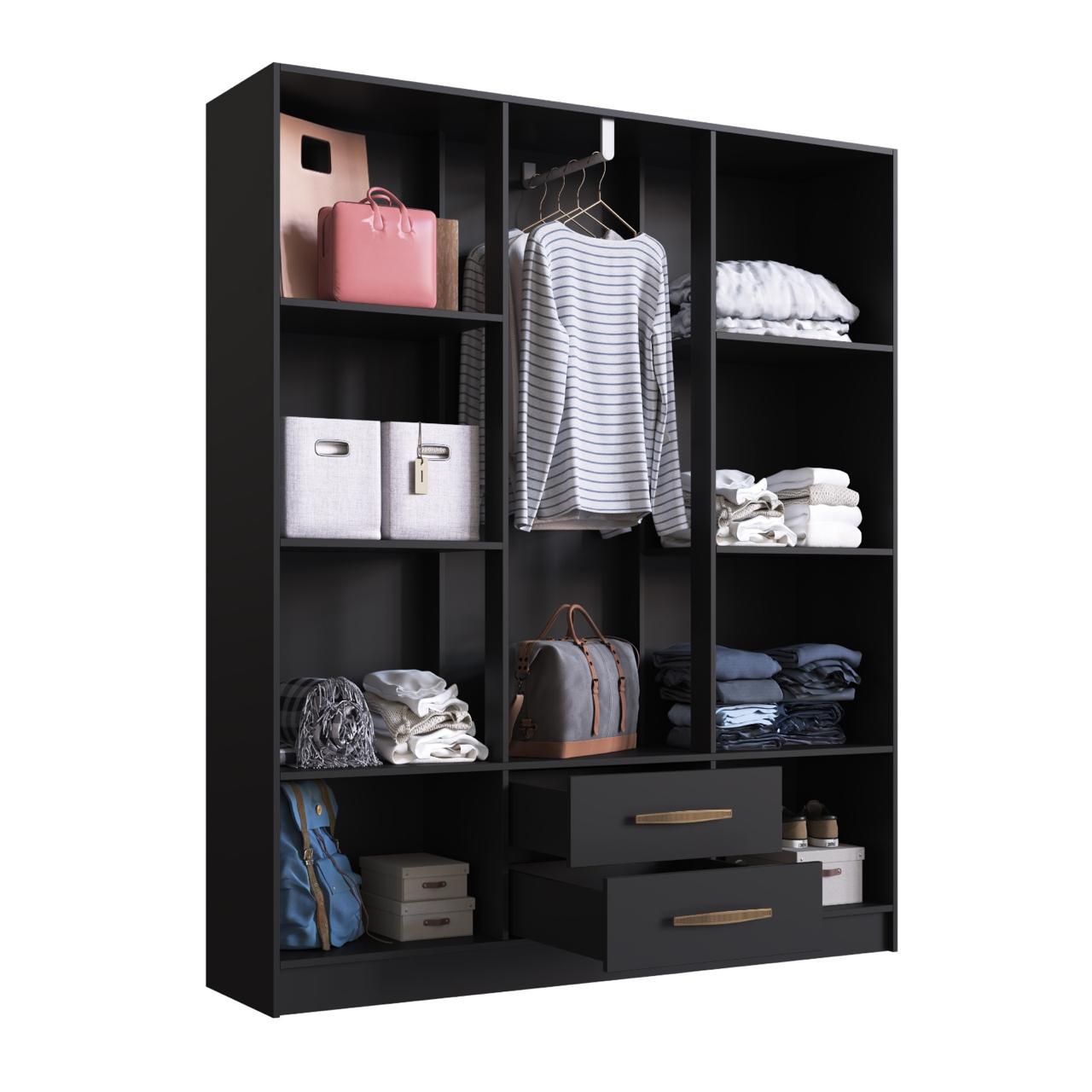 Ropero 6 puertas La Tentación - NEGRO