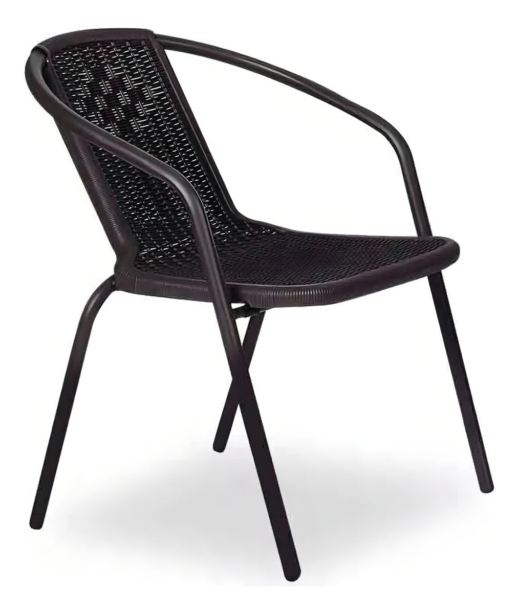 Silla de patio tipo rattán - NEGRO
