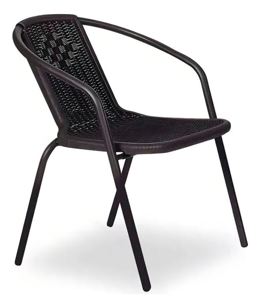 Silla de patio tipo rattán - NEGRO