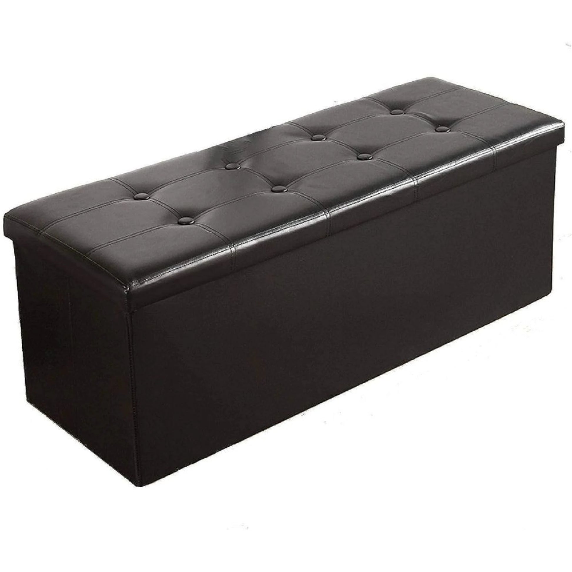 Baúl puff Texas Cuerina - NEGRO