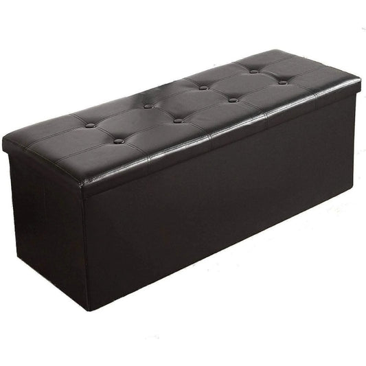 Baúl puff Texas Cuerina - NEGRO