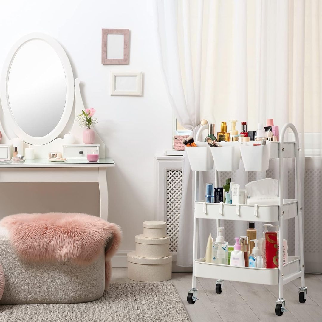 Carro organizador de metal SH60 - BLANCO