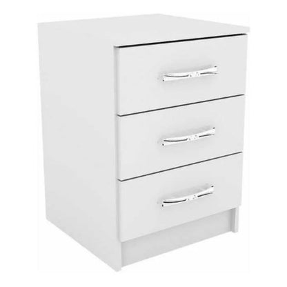 Mesa de luz 3 cajones - BLANCO