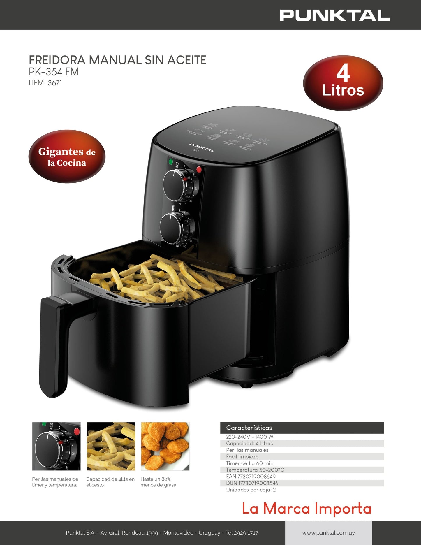 Freidora sin aceite Punktal PK-354