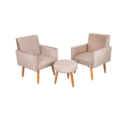 Set butaca y puff en tela Dallas - COLOR:ARENA