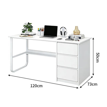 Escritorio 3 cajones de metal y MDF ESH0030 - BLANCO