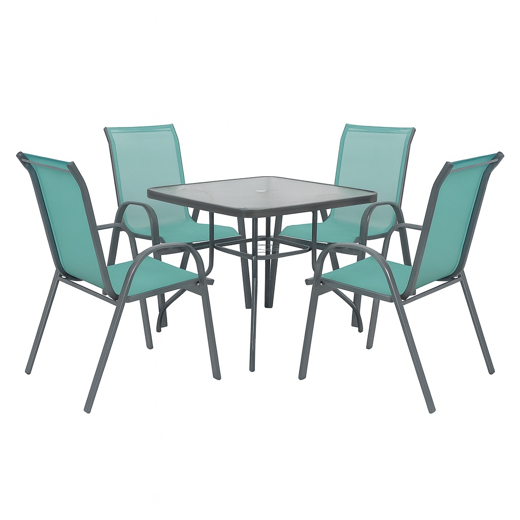 Juego de patio en acero y textilina MINORI - VERDE