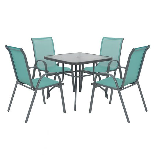 Juego de patio en acero y textilina MINORI - VERDE