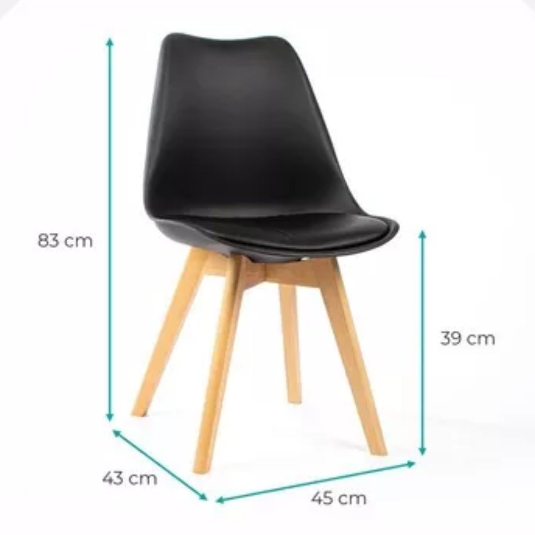 Silla Eames acolchonada - NEGRO