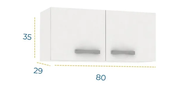 Aéreo 2 puertas Eco S/Estante BLANCO - AW180 