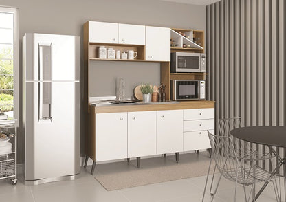 Cocina compacta Luisa 337-111 - Carvalho Dakar/Blanco