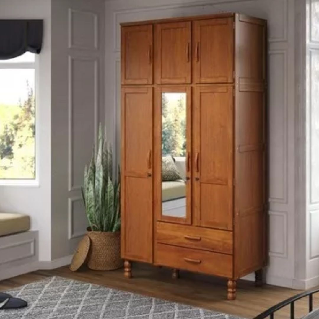 Ropero 3 puertas madera maciza C/Espejo - CASUAL