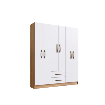 Ropero 6 puertas La Tentación - BLANCO/NOGAL