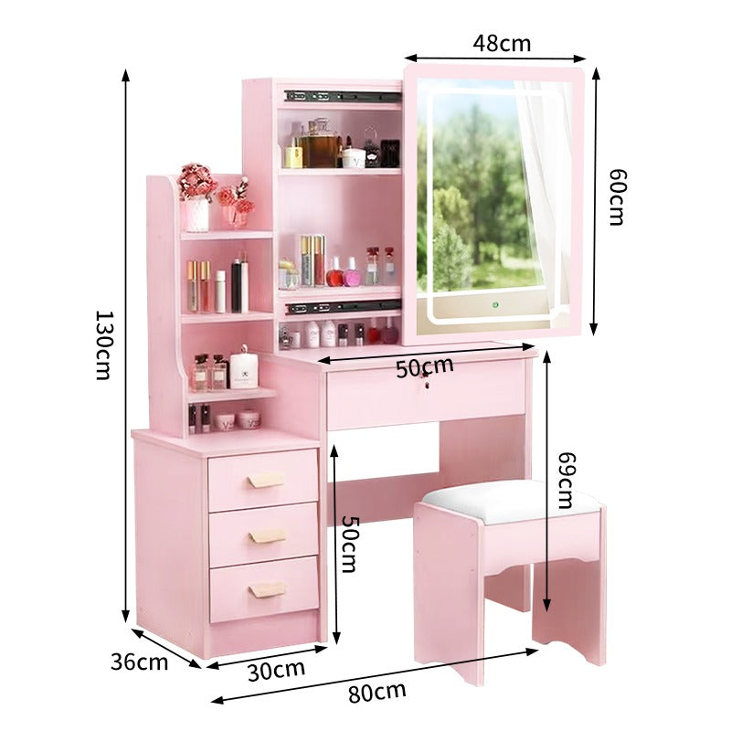 Tocador con Espejo LED Rosa - ESH0020 
