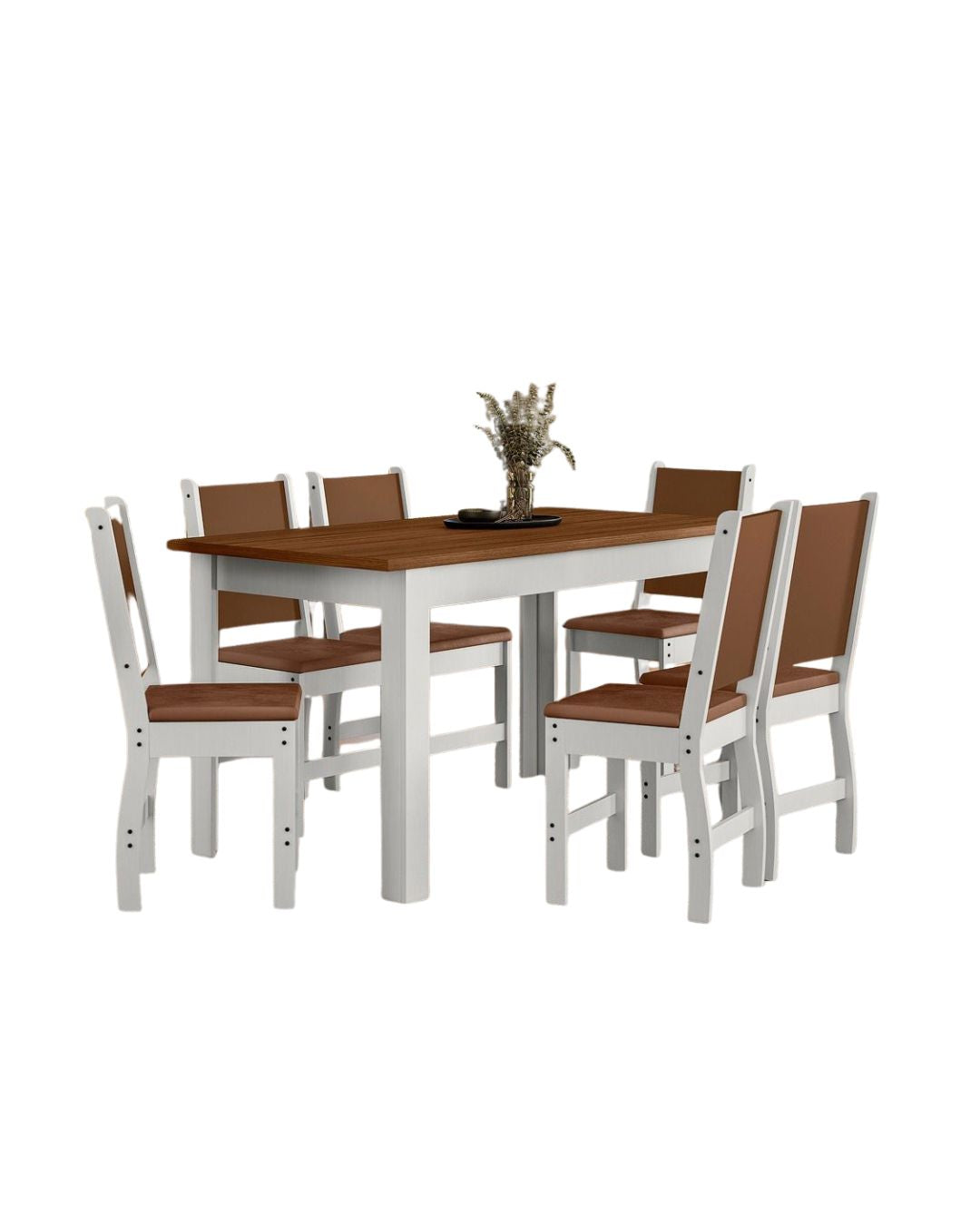 Juego de comedor MDF 6 sillas Avela/Off White - BELLAGIO