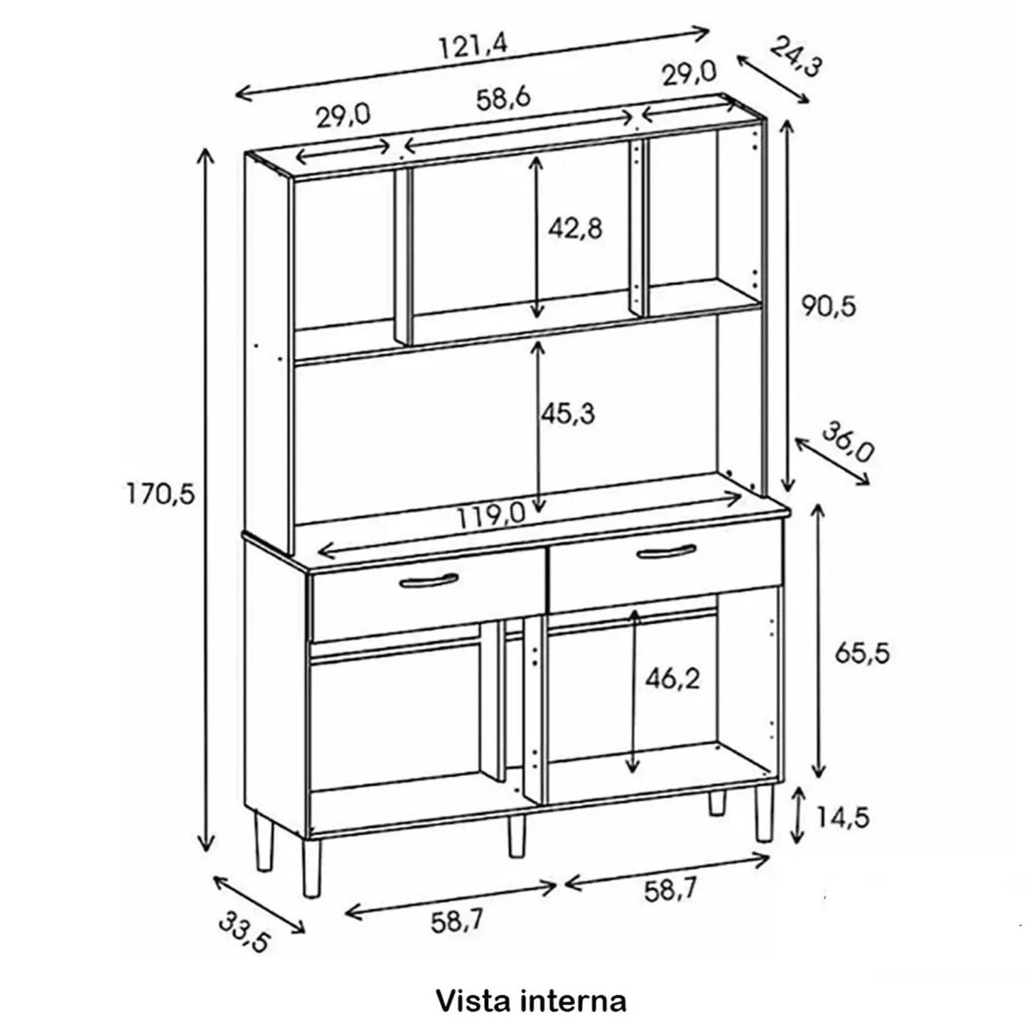 Kit de cocina 8 puertas PAN - FREIJO/GRIS