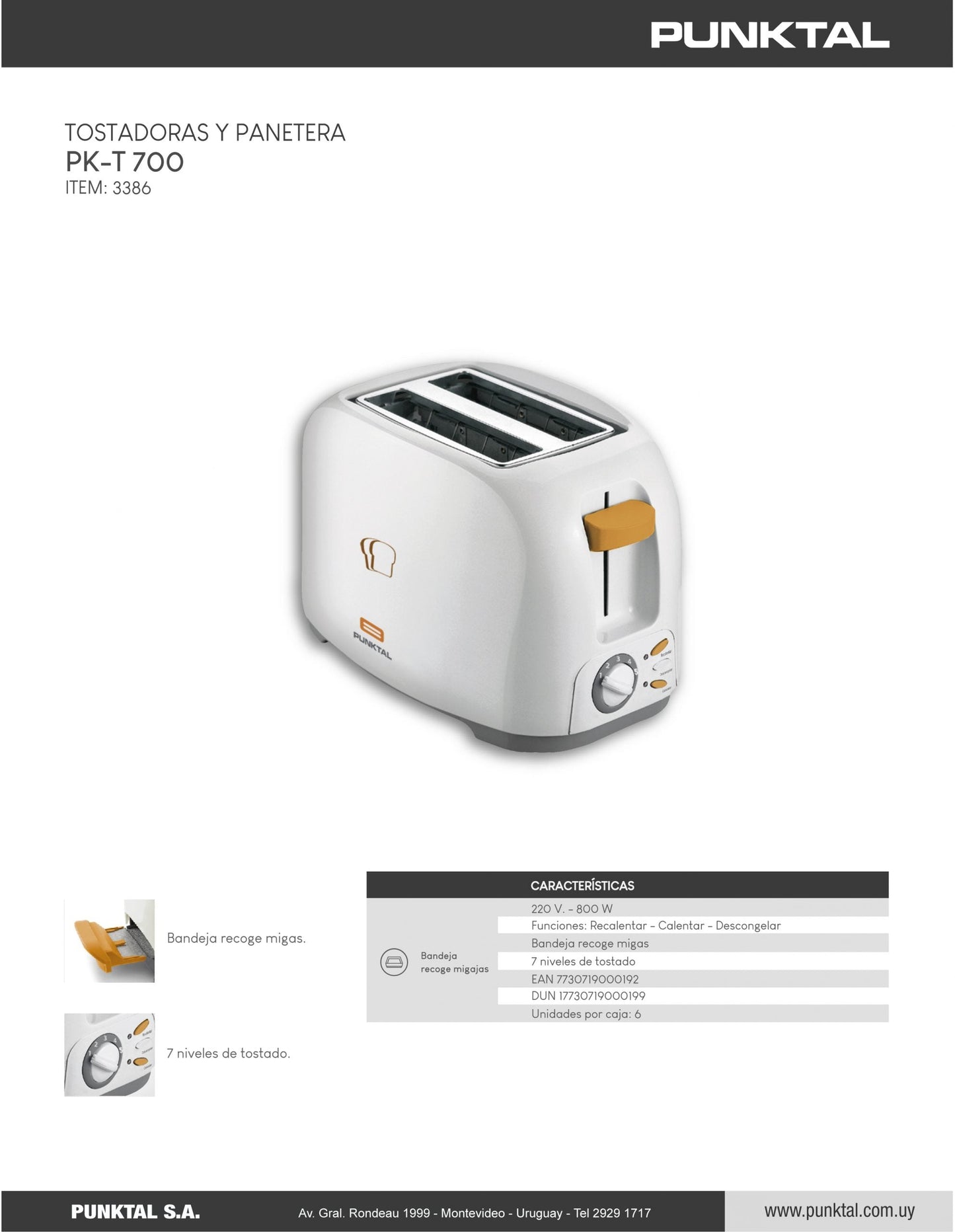 Tostadora Punktal PK-T700