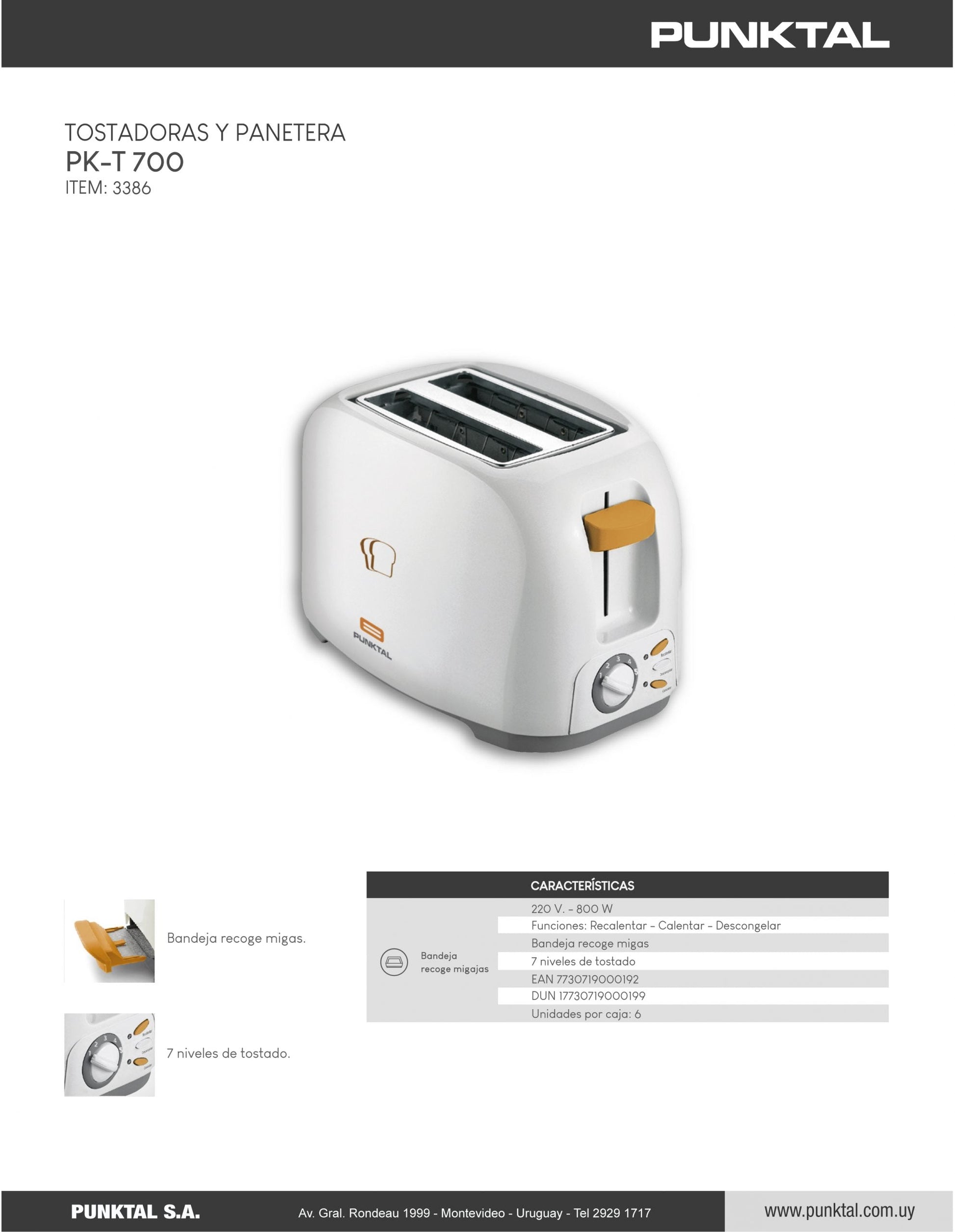 Tostadora Punktal PK-T700