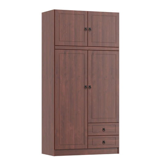 Ropero madera maciza 2 puertas marrón